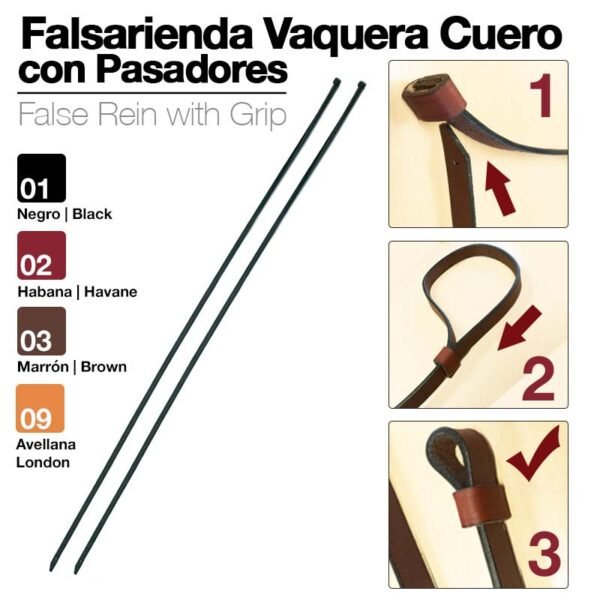 FALSARIENDA VAQUERA CUERO CON PASADORES