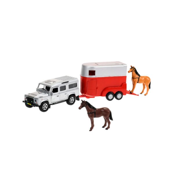 JUGUETE: COCHE LAND ROVER CON VAN & CABALLOS P2296