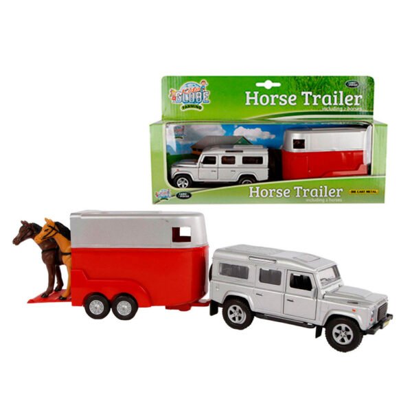JUGUETE: COCHE LAND ROVER CON VAN & CABALLOS P2296 - Imagen 2
