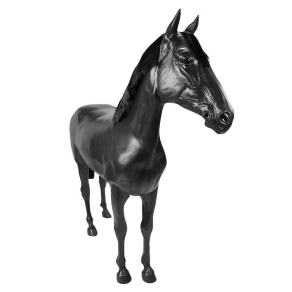 CABALLO FIBRA TAMAÑO NATURAL NEGRO S112