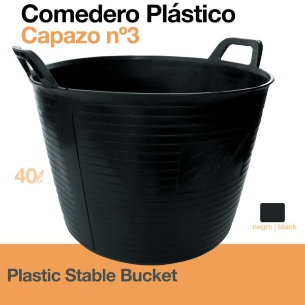COMEDERO PLÁSTICO CAPAZO Nº3  40 litros NEGRO