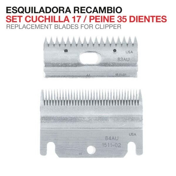 ESQUILADORA RECAMBIO SET CUCHILLA 17 Y PEINE 35