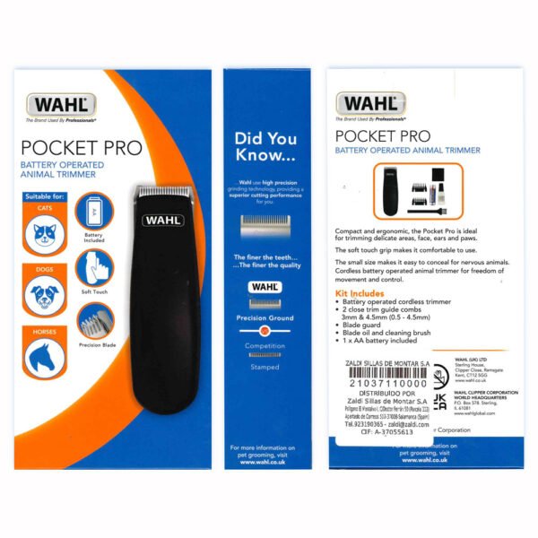 ESQUILADORA MINI TRIMMER CORDLESS POCKET PRO WAHL - Imagen 4