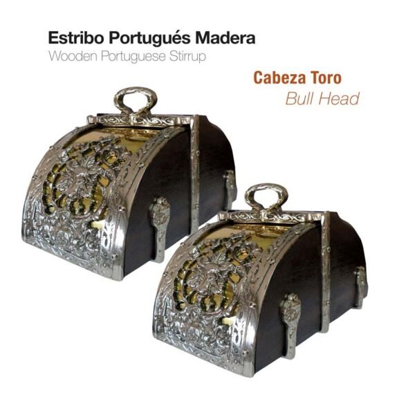 ESTRIBO PORTUGUÉS MADERA CABEZA TORO