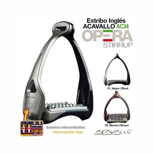 ESTRIBO INGLÉS ACAVALLO OPERA AC601 - Imagen 5