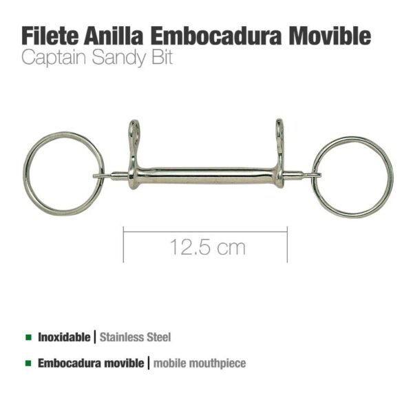 FILETE ANILLA INOX EMBOCADURA MOVIBLE 25426 12.5cm