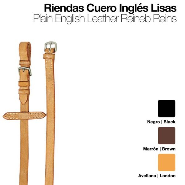RIENDAS CUERO INGLÉS LISAS 1801/0