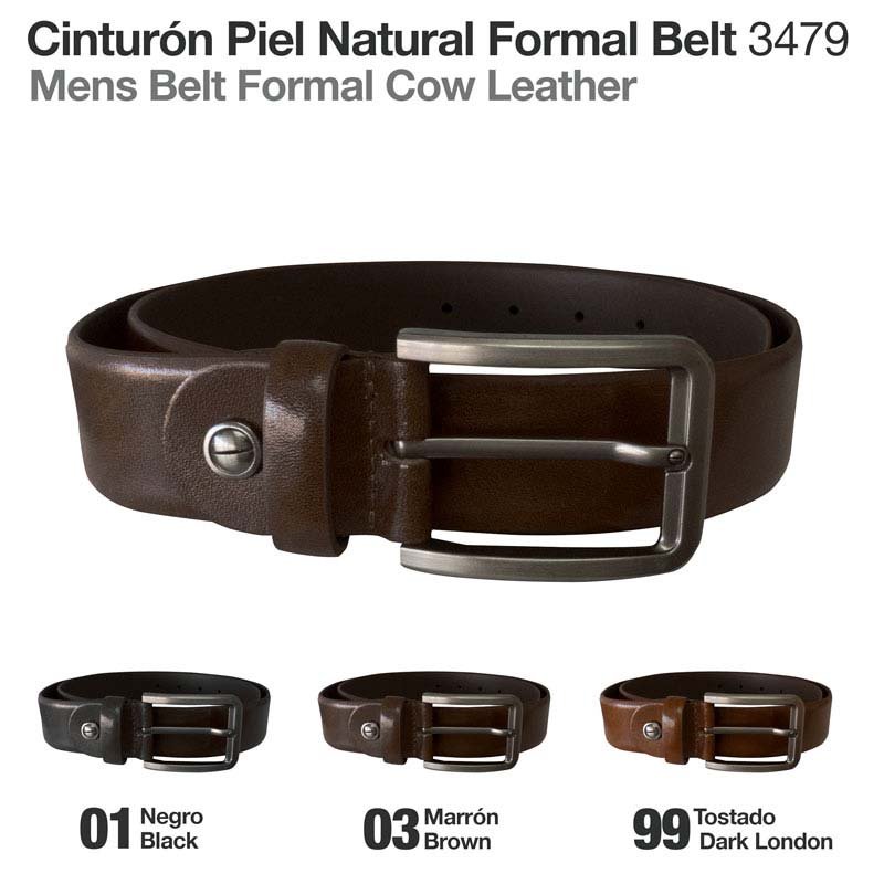 CINTURÓN PIEL NATURAL FORMAL BELT 3479