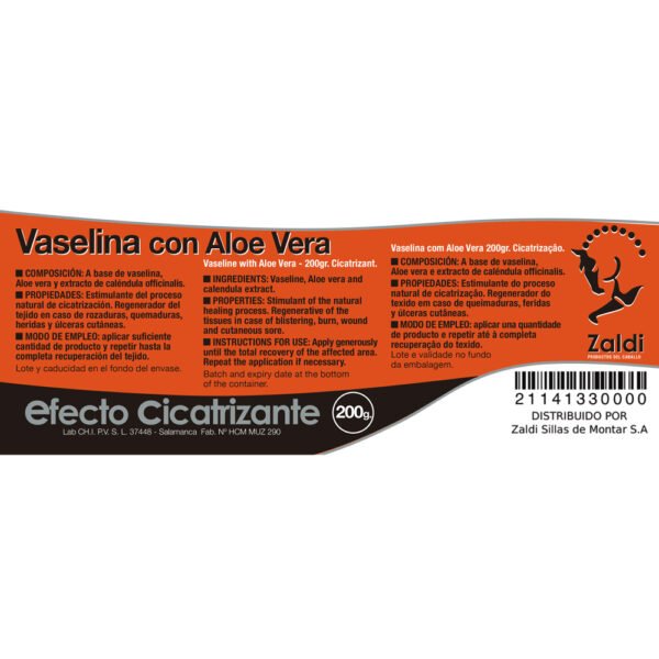 ZALDI VASELINA CICATRIZANTE CON ALOE VERA 200gr