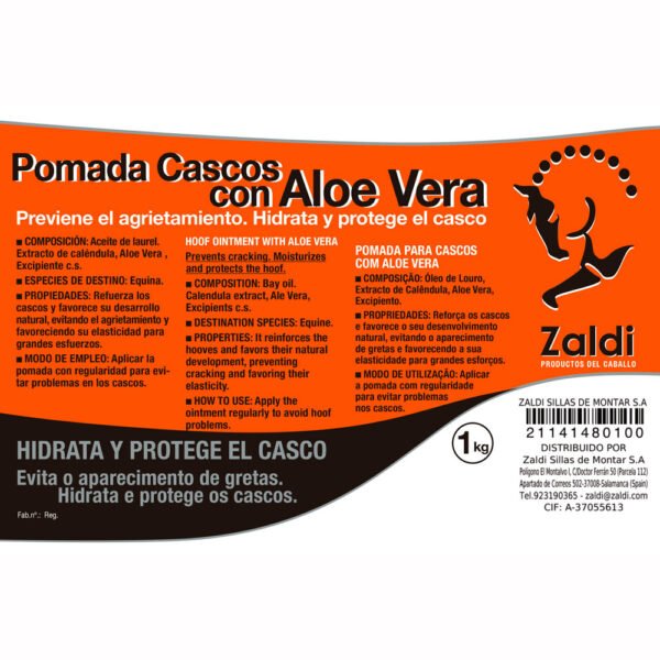 ZALDI PREMIUM POMADA CASCOS ALOE VERA 1kg