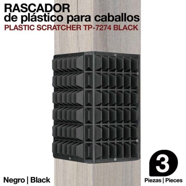 RASCADOR PARA CABALLOS PLÁSTICO 3uds