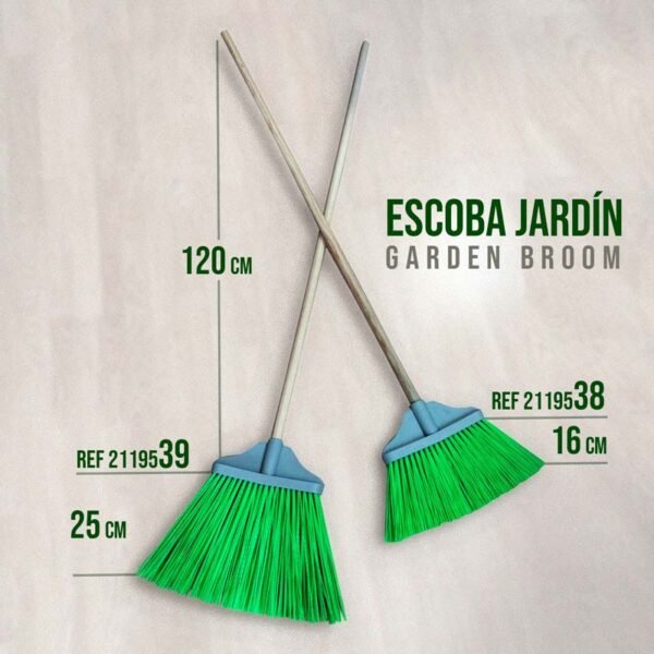 ESCOBA JARDÍN 25CM. CON PALO 1.20M.
