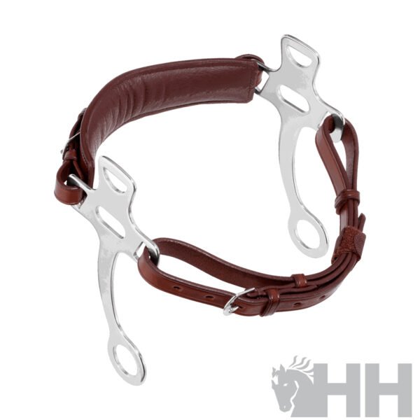 BOCADO SPRENGER BASIC HACKAMORE ACERO INOXIDABLE HS MUSEROLA/CADENILLA CUERO - Imagen 3