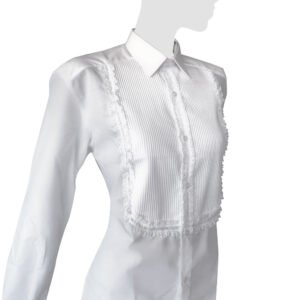TRAJE CORTO CAMISA ENCAJE BLANCO
