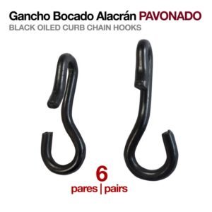 GANCHO BOCADO ALACRÁN PAVONADO 6 PARES