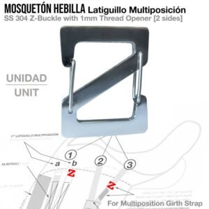 MOSQUETÓN/HEBILLA LATIGUILLO MULTIPOSICIÓN UNIDAD