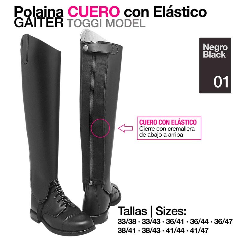POLAINA CUERO CON ELÁSTICO GAITER - Imagen 2