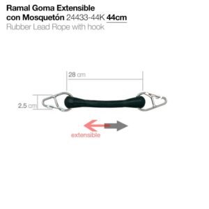 RAMAL GOMA EXTENSIBLE CON MOSQUETÓN 24433-44K 44cm