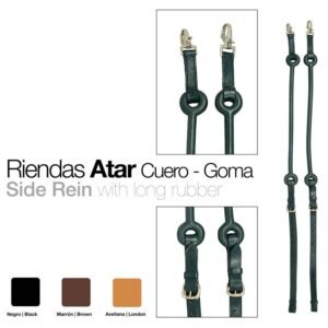 RIENDAS ATAR CUERO GOMA LARGA