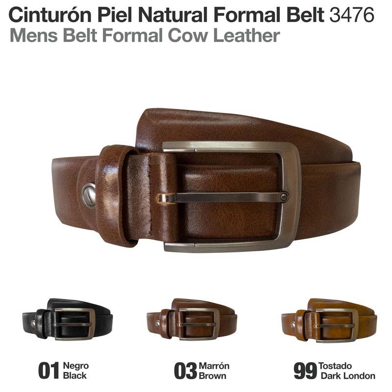 CINTURÓN PIEL NATURAL FORMAL BELT 3476
