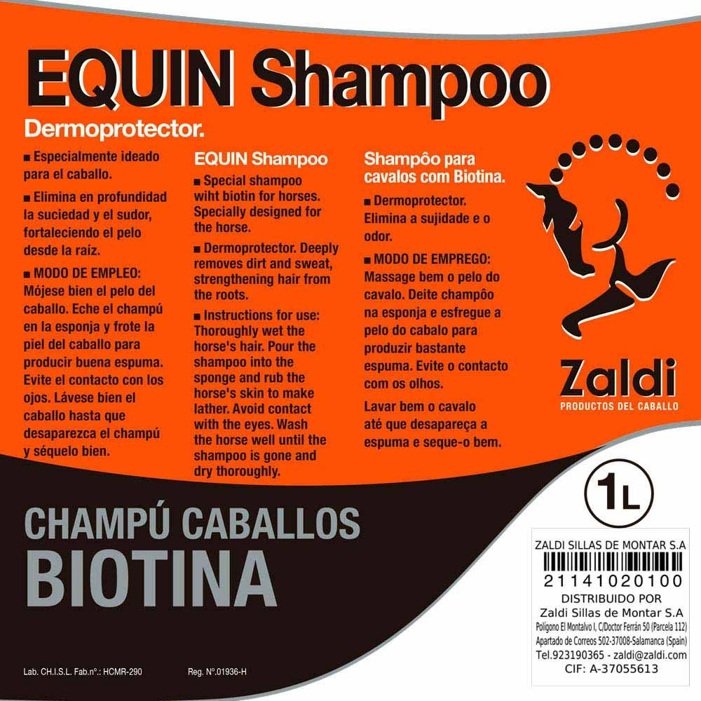 ZALDI CHAMPÚ CON BIOTINA ESPECIAL CABALLOS - Imagen 2