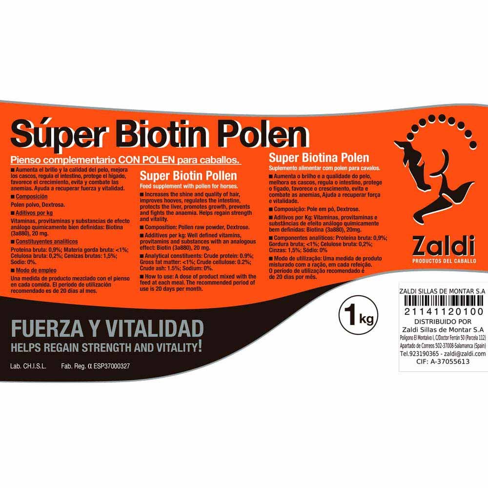 ZALDI PIENSO COMPLEMENTARIO SUPER BIOTIN POLEN - Imagen 2