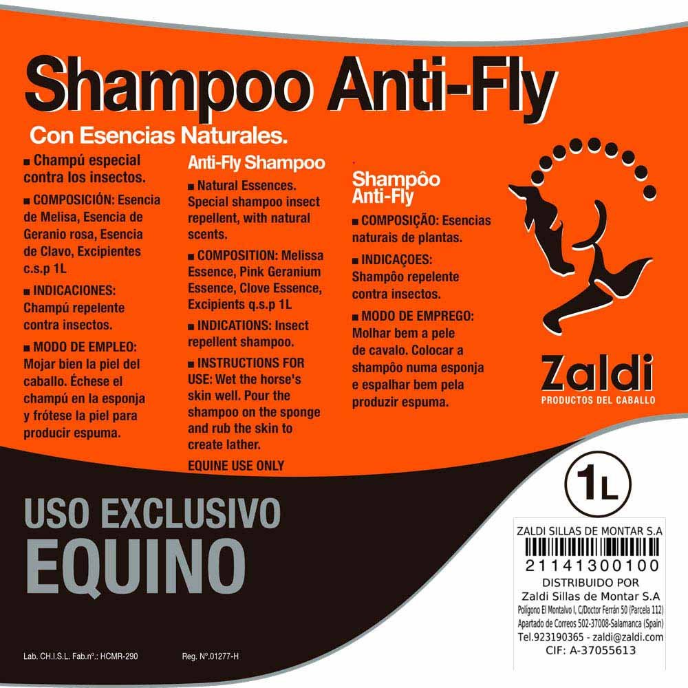 ZALDI CHAMPÚ ANTIFLY CON ESENCIAS NATURAL 1 litro - Imagen 2