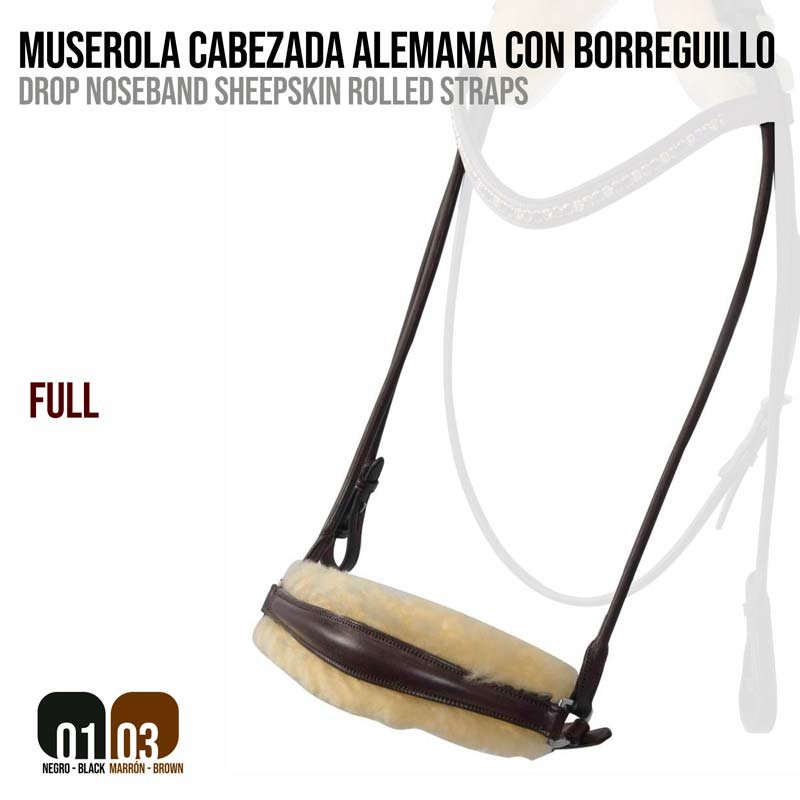 MUSEROLA CABEZADA ALEMANA CON BORREGUILLO SLT/110 - Imagen 2