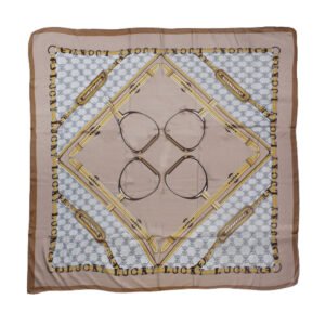 REGALO PAÑUELO MALUFA 90x90 600/830 BEIGE/AZUL