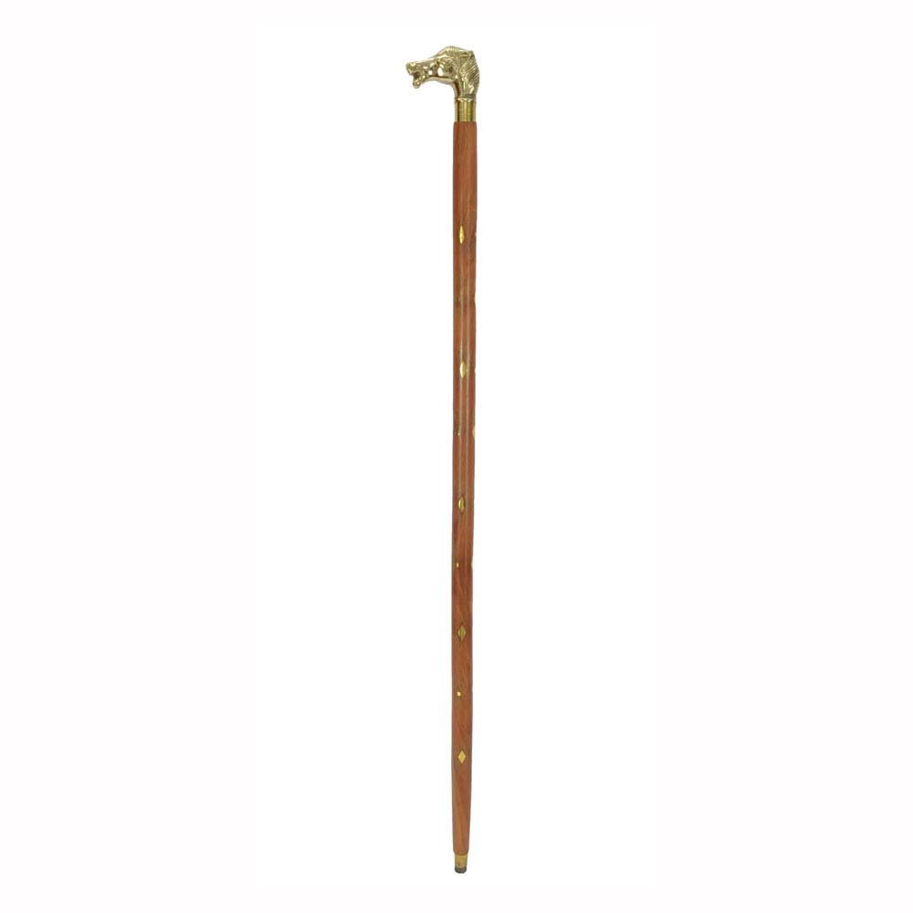 REGALO BASTON CABEZA CABALLO 90x7x2 DORADO - Imagen 2
