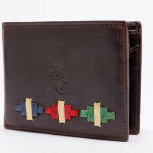 CARTERA PIEL ROMBOS AZUL, ROJO Y VERDE