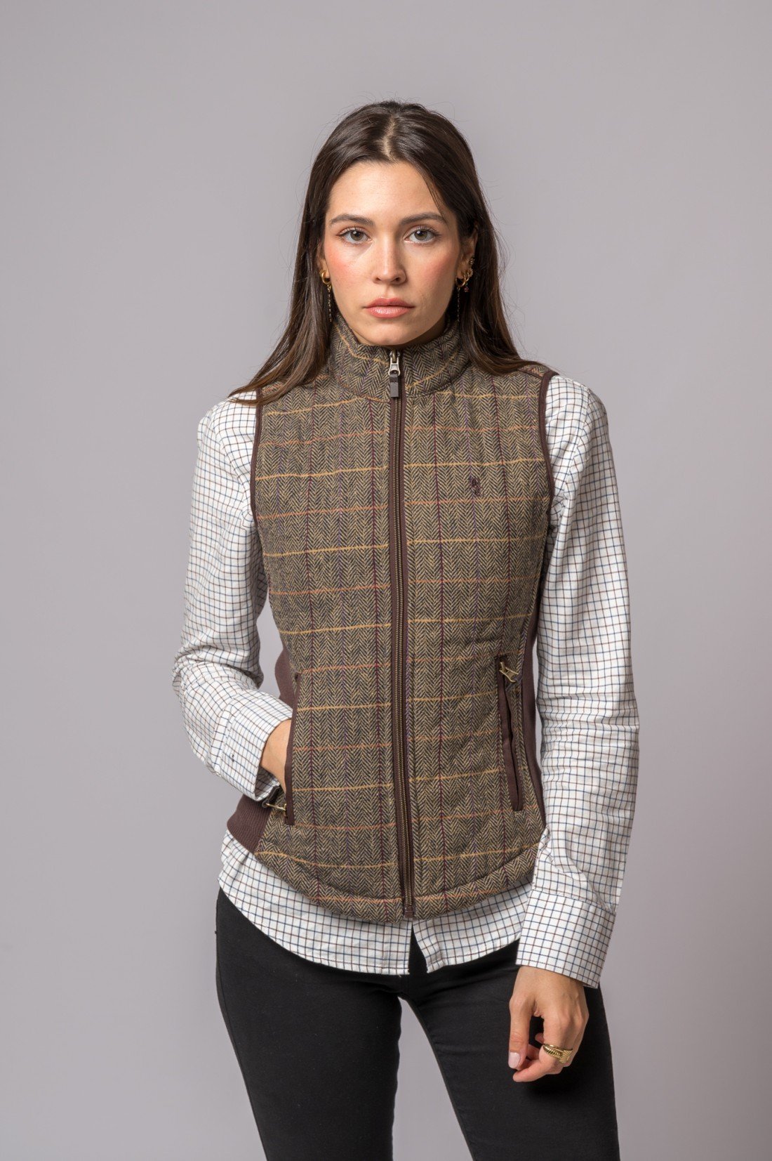CHALECO ACEDERA ESPIGA TWEED
