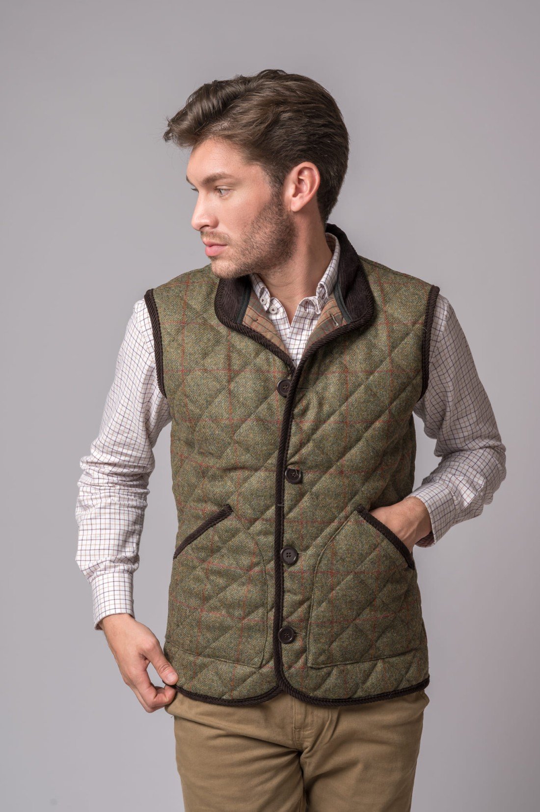 CHALECO TWEED VERDE - Imagen 3