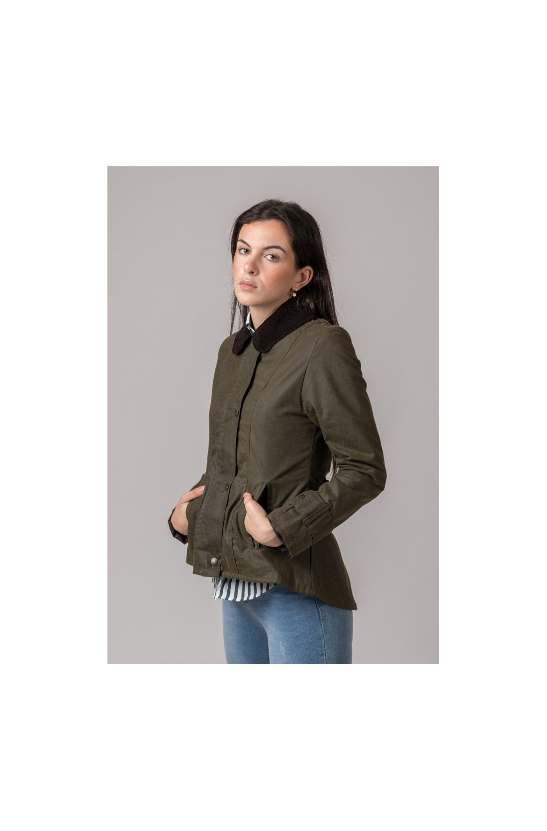 CHAQUETA ENCERADA AMBLE VERDE - Imagen 2