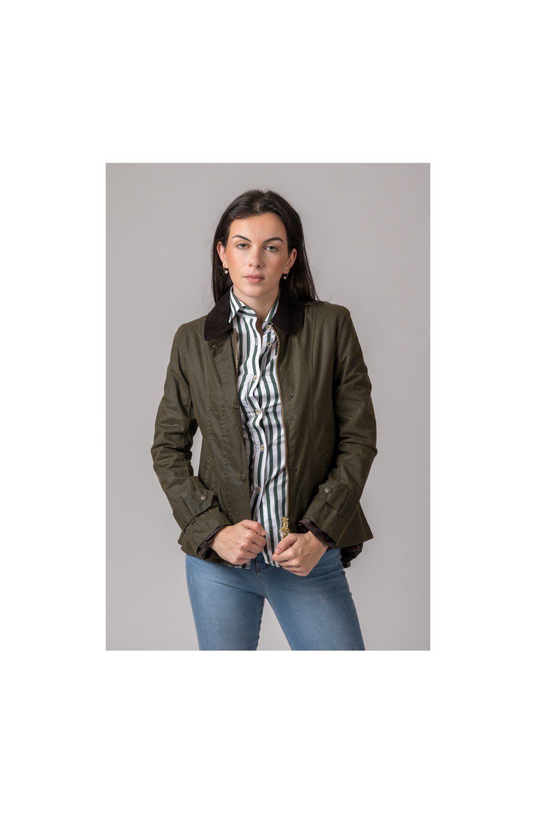 CHAQUETA ENCERADA AMBLE VERDE - Imagen 3