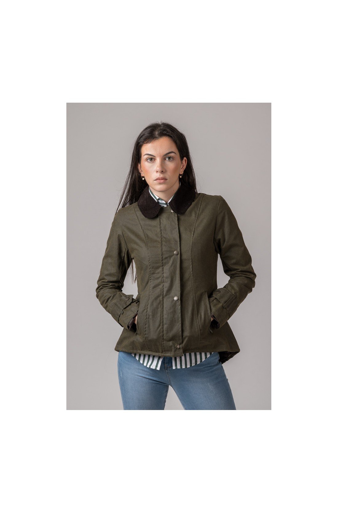 CHAQUETA ENCERADA AMBLE VERDE