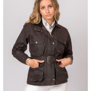 CHAQUETA ENCERADA WOMAN 4 BOLSILLOS MARRÓN