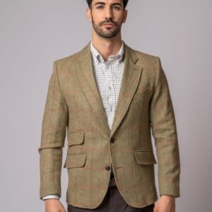 CHAQUETA LANA ESPIGA RAYA ROSA