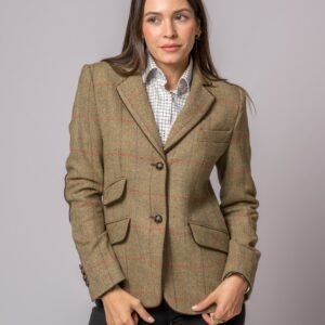 CHAQUETA LANA ESPIGA RAYA ROSA Y AZUL