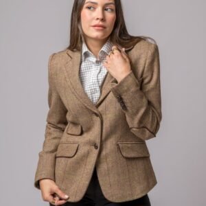 CHAQUETA LANA ESPIGA RAYA VERDE Y AZUL
