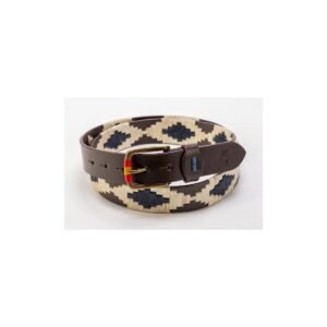 CINTURON ARGENTINO BEIGE/MARINO