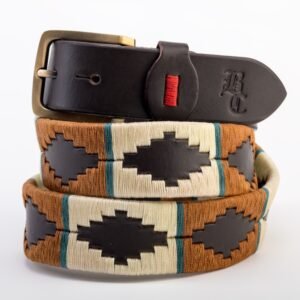 CINTURON ARGENTINO BEIGE Y MARRON