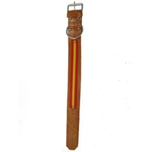 COLLAR VAQUETA MASTIN CON BANDERA. ANCHO 5 CMS.