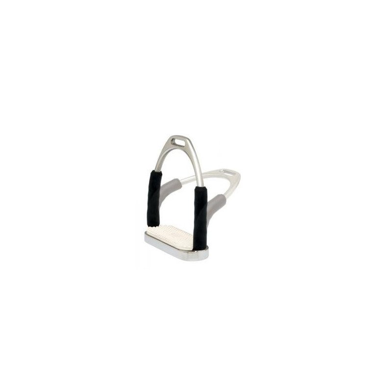 Estribo inglés iQuus FLEXIBLE inox con taco (PAR)