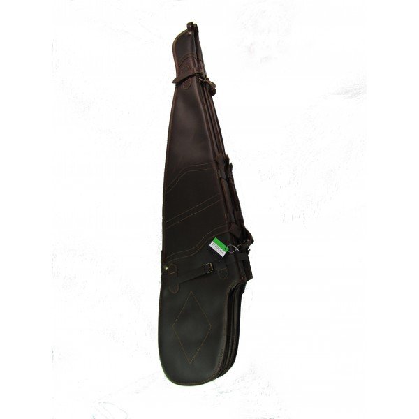 FUNDA RIFLE CON VISOR DOBLE. PIEL ENGRASADA