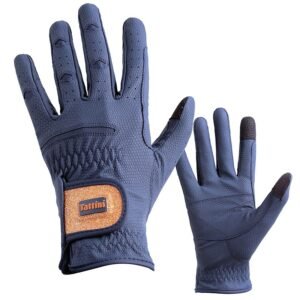 Guantes Tattini con lúrex en oro rosa