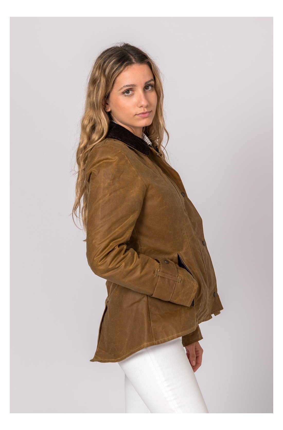 CHAQUETA ENCERADA AMBLE CAMEL - Imagen 3