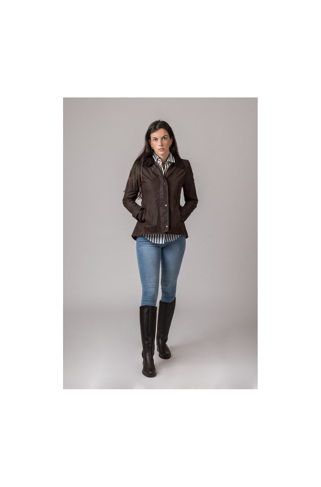 CHAQUETA ENCERADA AMBLE MARRÓN - Imagen 4