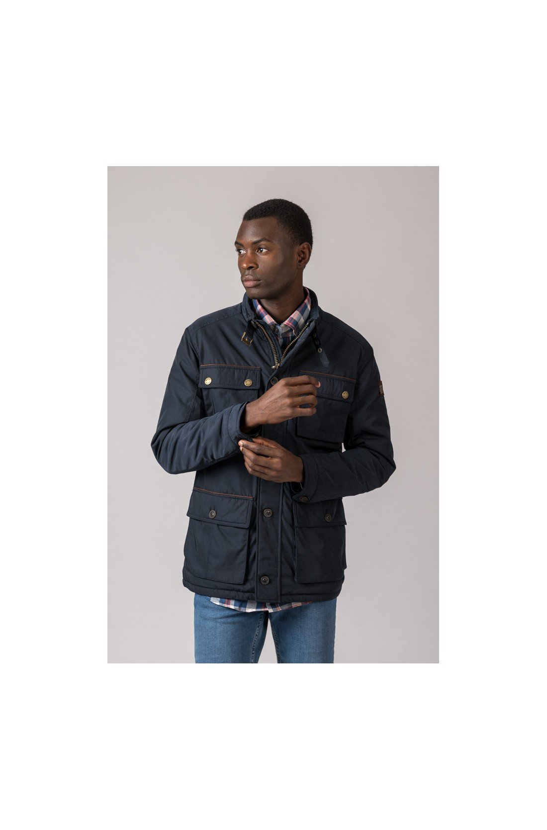 PARKA 4 BOLSILLOS WEST AZUL MARINO