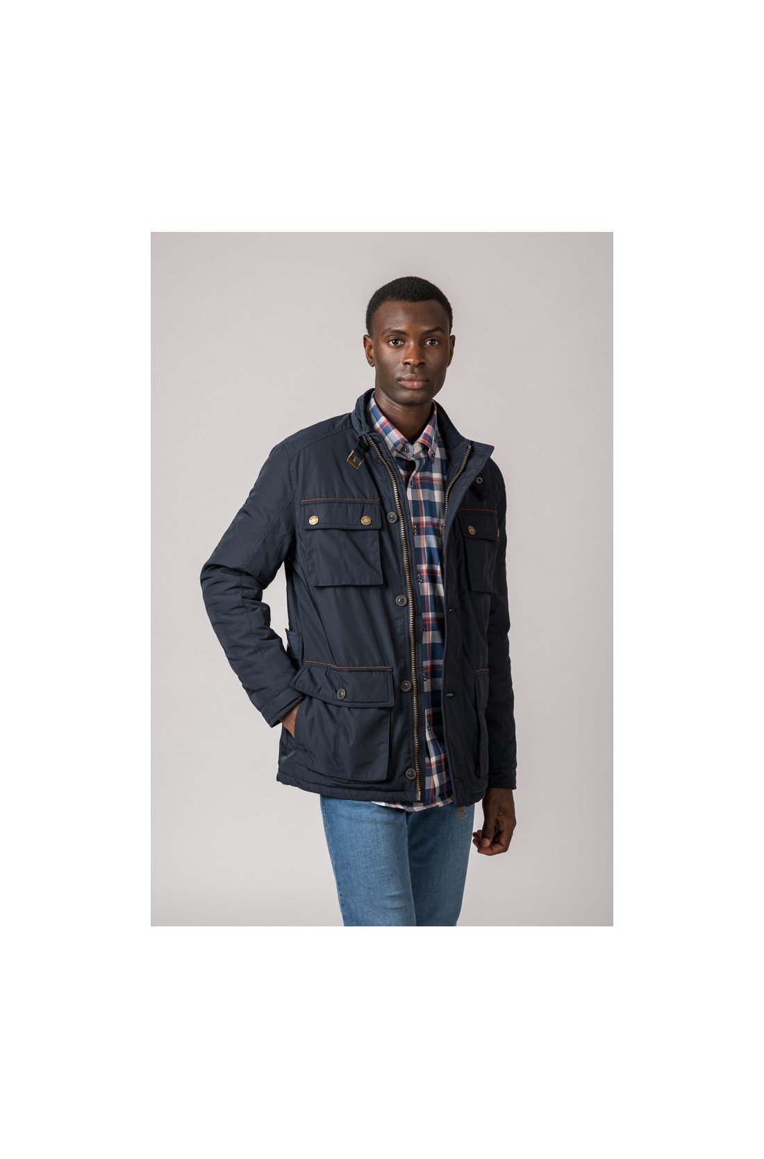 PARKA 4 BOLSILLOS WEST AZUL MARINO - Imagen 4